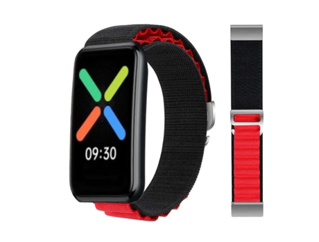 Correa Alpine G-Hook Ajustable Oppo Watch Free Negro y Rojo
