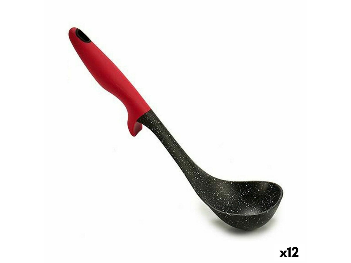 Cucharón Nailon Negro Rojo 7 x 30 x 9 cm (12 Unidades)