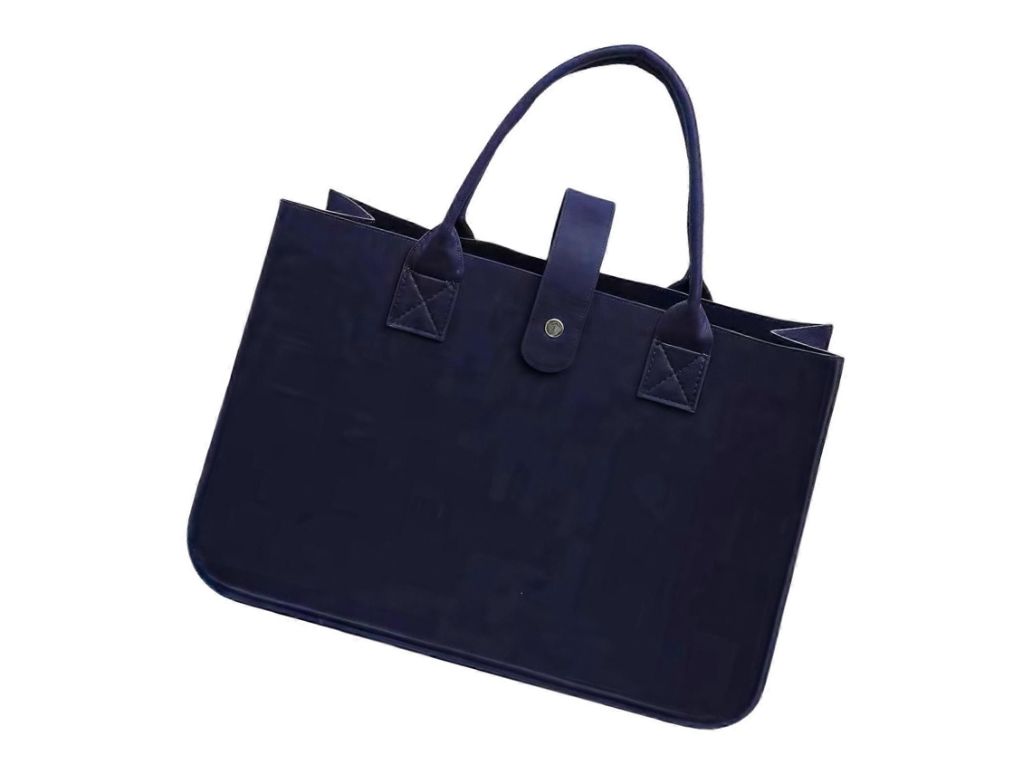 Bolsa de fieltro plegable para la compra de juguetes, compras, salidas, almacenamiento, trabajo, viajes, picnics y uso diario, color azul marino.
