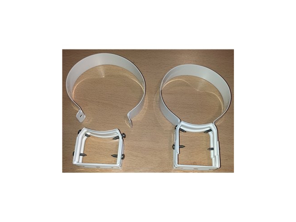 Abrazadera de pared regulable Scoa, lacada en blanco, 80/125 mm