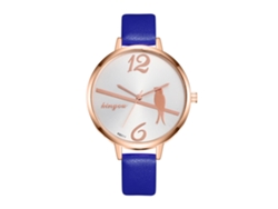 Reloj De Pulsera Analógico Sencillo Para Mujer Zhoulianfa Con Correa Delgada De Pu, Movimiento De Cuarzo, Azul.