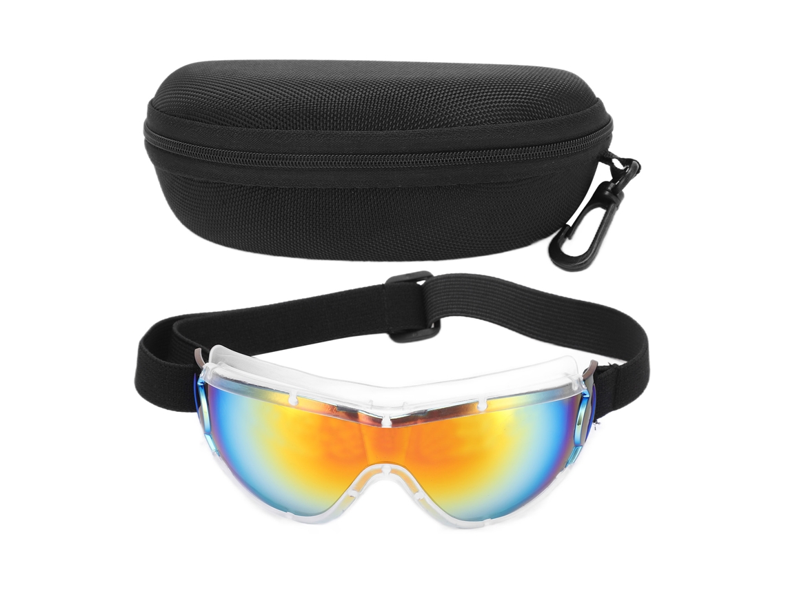 Gafas de natación para niños, antisalpicaduras, resistentes al viento, a la arena y a los rayos UV, blancas y rojas