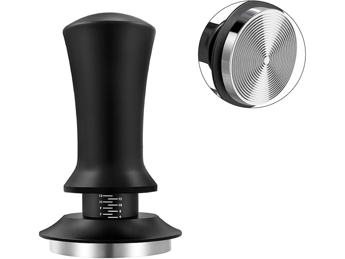 Prensador de espresso de acero inoxidable de 58 mm para baristas, color negro Siurn