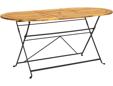 Mesa de comedor de jardín VIDAXL Marrón Madera de acacia (160x85x74 cm)