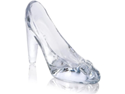 Zapatilla De Princesa De Cristal Transparente Con Lazo Y Tacones Altos.
