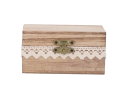 Caja De Madera De Estilo Rústico Para Anillos Con Encaje Para Compromiso, Boda, Aniversario.