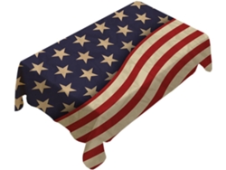 Mantel Decorativo De Lino Con Diseño La Bandera Estadounidense, 100x140 Cm, Mezcla De Algodón