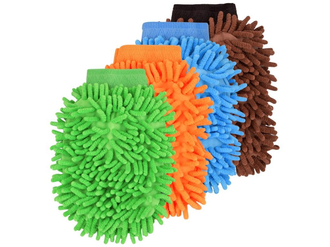 4 Guantes De Lavado De Coches, Microfibra Chenille, Absorbentes, Limpieza Ultra Suave, 14x23cm, 4 Piezas