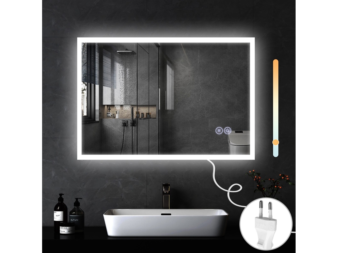 Espejo LED Nttlife con luz y pantalla táctil 100x60cm Nettlife