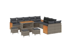 Maison Exclusive - Conjunto De Sofás De Jardín Con Cojín 14 Pcs Gris