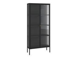 Vitrina Vinterhavn con 2 puertas 180x80x35 cm Acero negro [EN.CASA]