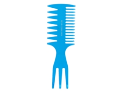 Peine De Pelo De Tres Lados Con Dientes Anchos Para Peinado Sleek Y Estilizado Clásico (azul)