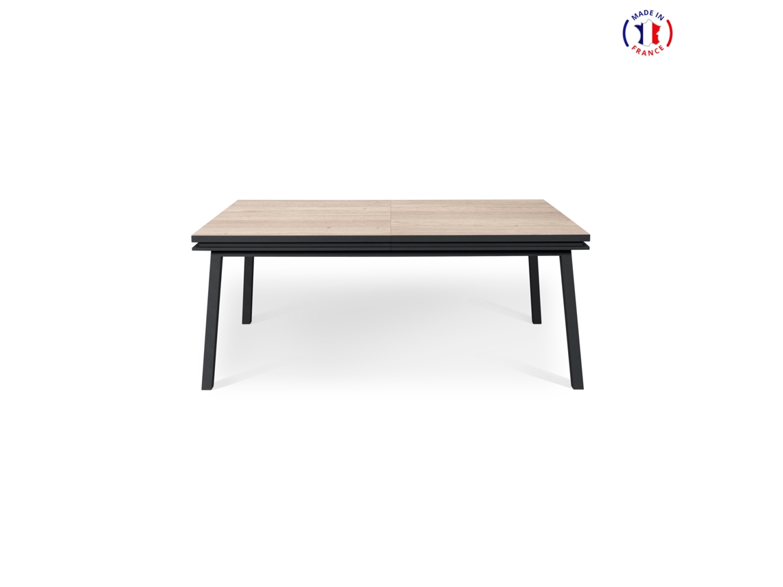 Mesa de Comedor Rectangular MON PETIT MEUBLE FRANÇAIS con 2 Extensiones (Marrón - Madera - 100 x 45 x 60 cm)