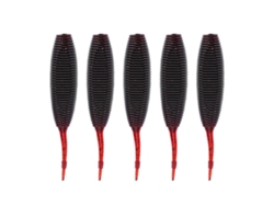 5 Piezas De Cebos De Pesca Lifelike Worm Soft Baits T Tail Swimbaits Set Marrón