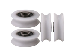 Rodas Polea De Nylon Com Ranura U, Diâmetro Interior 4mm Para Porta Deslizante Branca