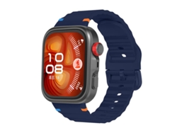 Bracelete Para Huawei Watch Fit 4 Pro / Fit 4 / Fit 3 - Silicone - Textura Ondulada - Fivela Colorida Costurada Azul Meia-noite