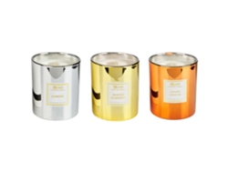 Conjunto de 3 velas aromáticas BELIANI Metallic glamour de Cera de soja Dorado 7x7x9