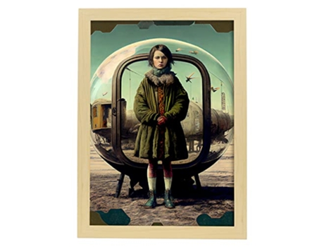 NACNIC Poster Bienvenida En Estilo Surrealismo Cinematográfico Ilustraciones Y Grabados De Historieta Abstracta Y Artística A3 Marcos Madera