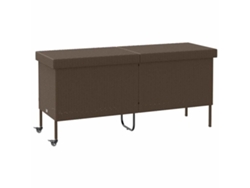 Caja de almacenaje de mimbre con ruedas, patas marrones, MAISON EXCLUSIVE (160 x 55 x 75 cm)