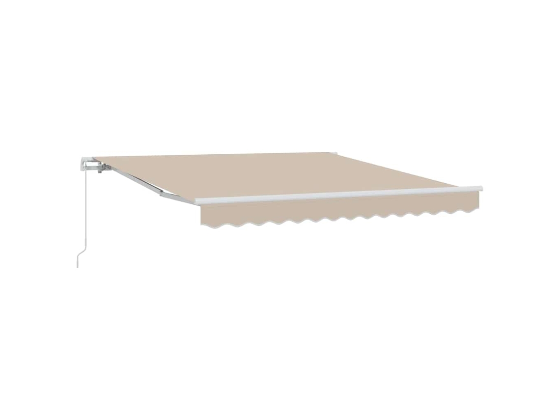 Maison Exclusive - Toldo Retráctil Manual Beige 350 X 250 Cm Poliéster Y Aluminio