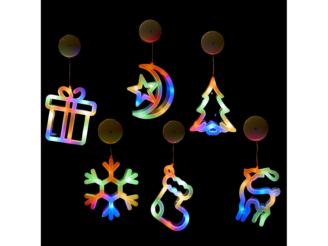 Luces Navideñas LED para Ventana 6 Piezas con Ventosas JEIIBRZUI