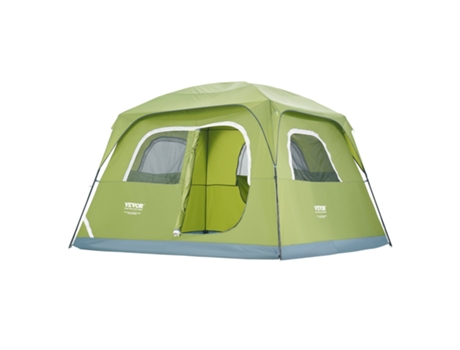 Tienda de campaña VEVOR 10x9x6,5 pies para 6 personas Ligero impermeable Dacrón 190T Oxford 150D material de lona