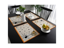 Rebe-set De 4 Manteles De Halloween, Antideslizantes Lavables Para Decoración De Mesa En Fiestas Y Cocina