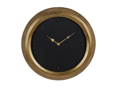 Reloj de Pared Negro Dorado PVC Cristal Hierro Madera MDF 46 x 6 x 46 cm BIGBUY HOME