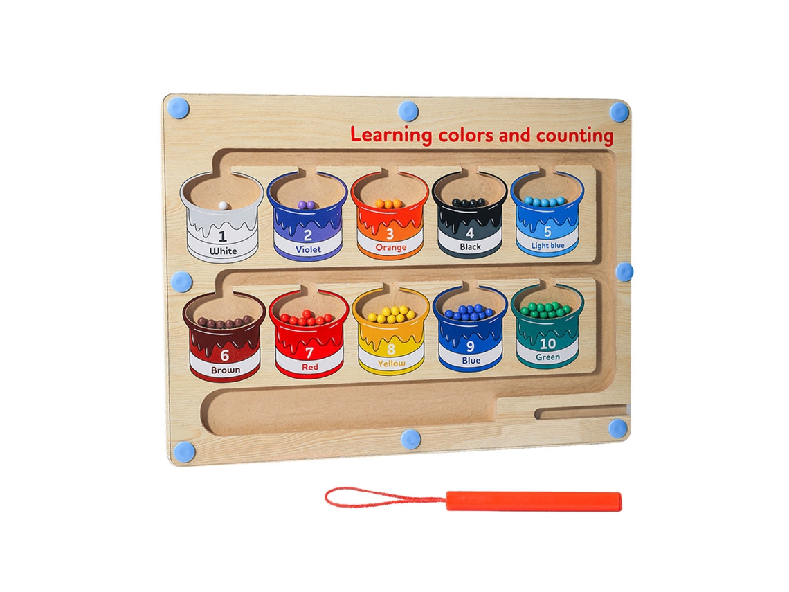 Laberinto magnético de núcleos y números Walshlxq para niños, juego de madera con tablero magnético para el entrenamiento motor y cerebral.