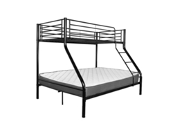 Litera Doble Metal Negro 1 Colchón Inferior 135X190Cm SALDOSYSTOCKS