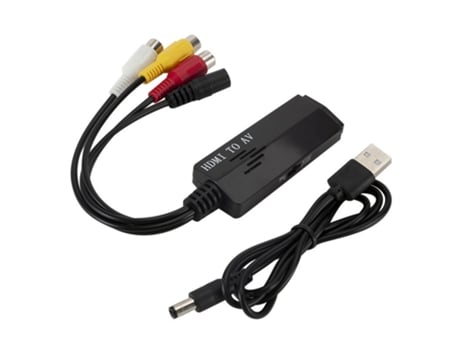 Adaptador HDMI a AV / RCA Mini HDMI AV Video Converter Box para HDTV TV PS3 Computadora PC VCR negro