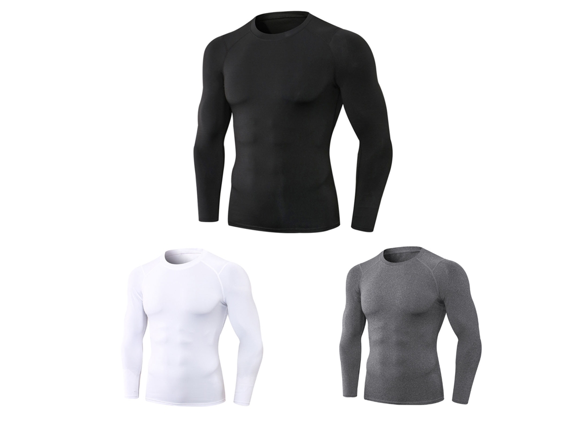 3 Camisetas De Compresión De Manga Larga De Secado Rápido Para Hombre, Ideales Para Entrenar, Correr Y Hacer Ejercicio.