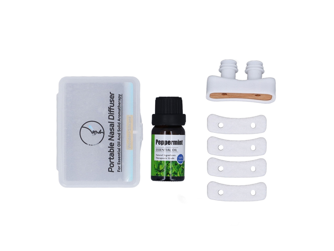 Tubo Inhalador De Aromaterapia Portátil Con 10 Ml De Aceite - Difusor Nasal Reutilizable De Madera Y Silicona.