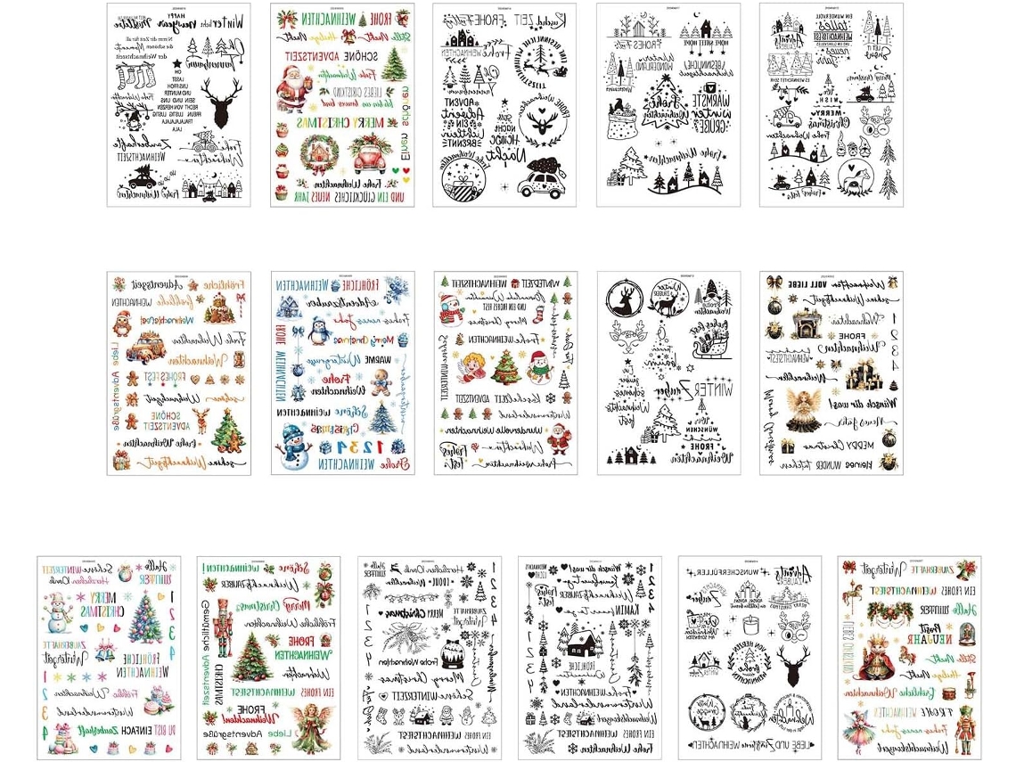 Juego De 16 Pegatinas Navideñas Para Manualidades Y Decoración.