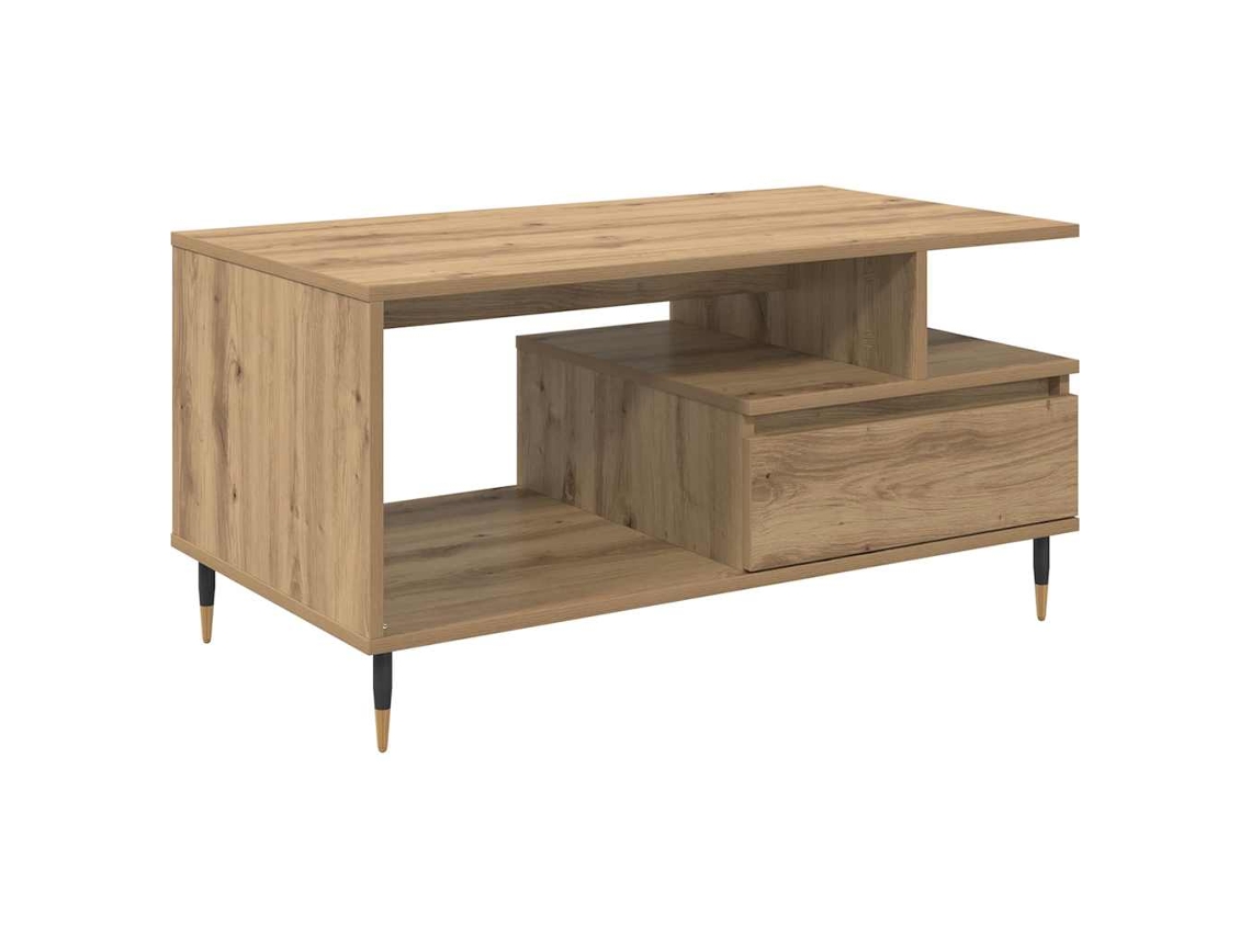 Maison Exclusive - Mesa De Café Con Cajón Roble Artesanal 90 X 49 X 45 Cm