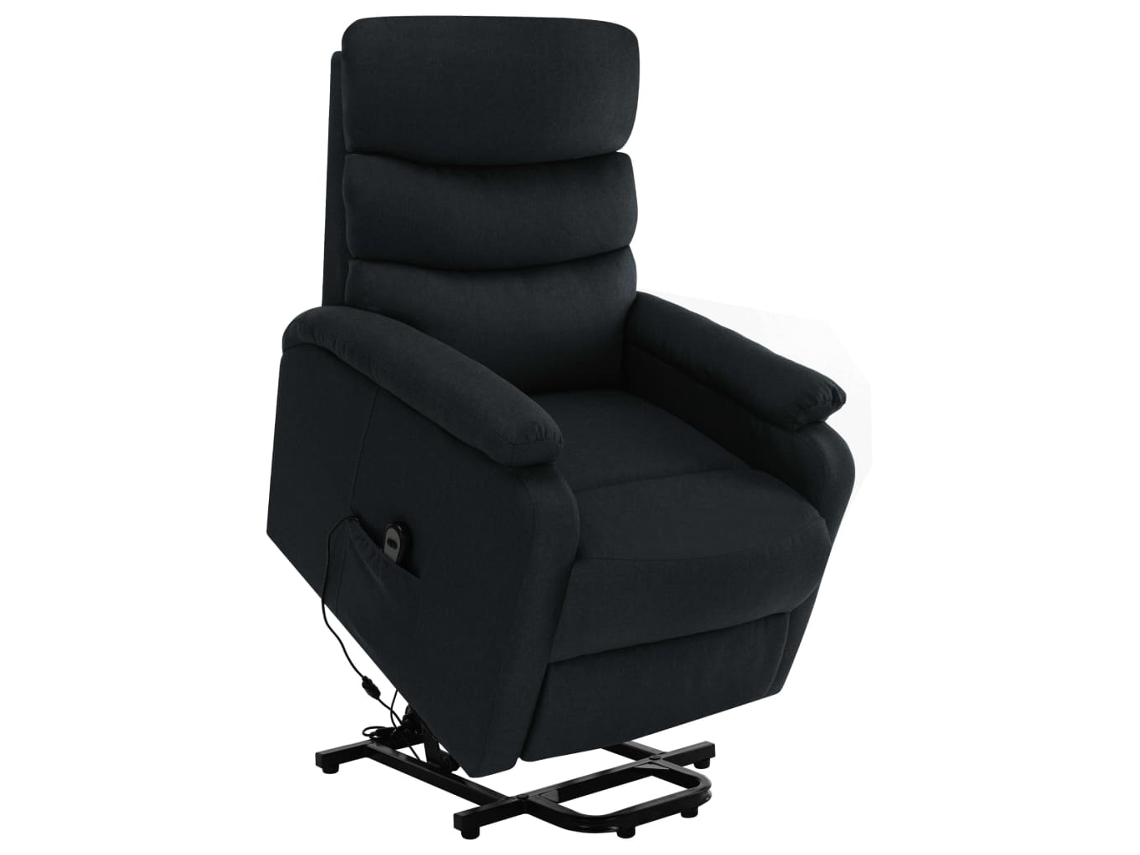 vidaXL Sillón reclinable de masaje de pie de tela negro