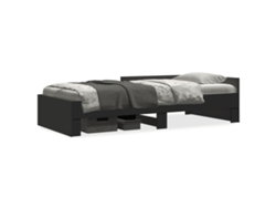 Maison Exclusive - Estructura De Cama Madera De Ingeniería Negra 75x190 Cm