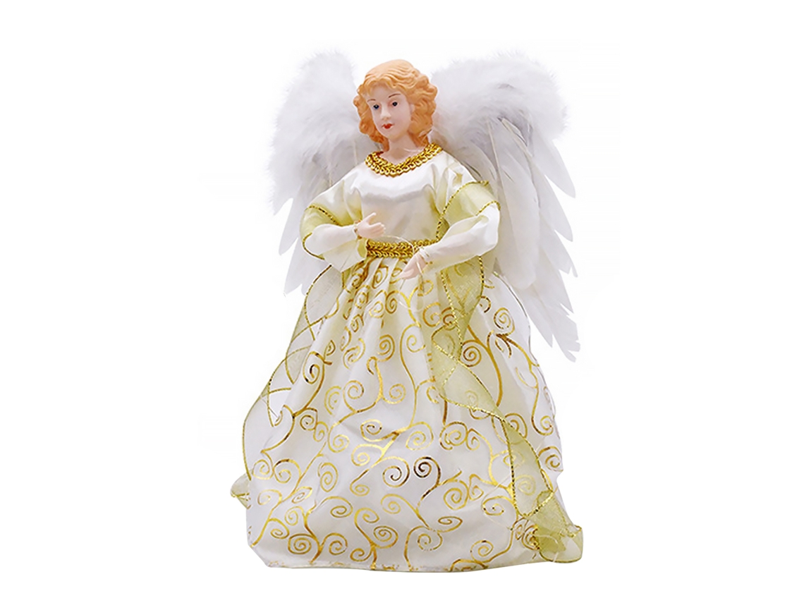Adorno de ángel iluminado para la punta del árbol de Navidad