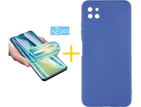 Carcasa + 2 Protectores de Pantalla para Oppo A73 5G ACCETEL Azul