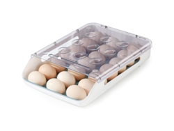Caja Apilable Para Almacenar Huevos Con Sistema De Rodamiento Automático, Apta Para Frigorífico, Fabricada En Plástico Abs.