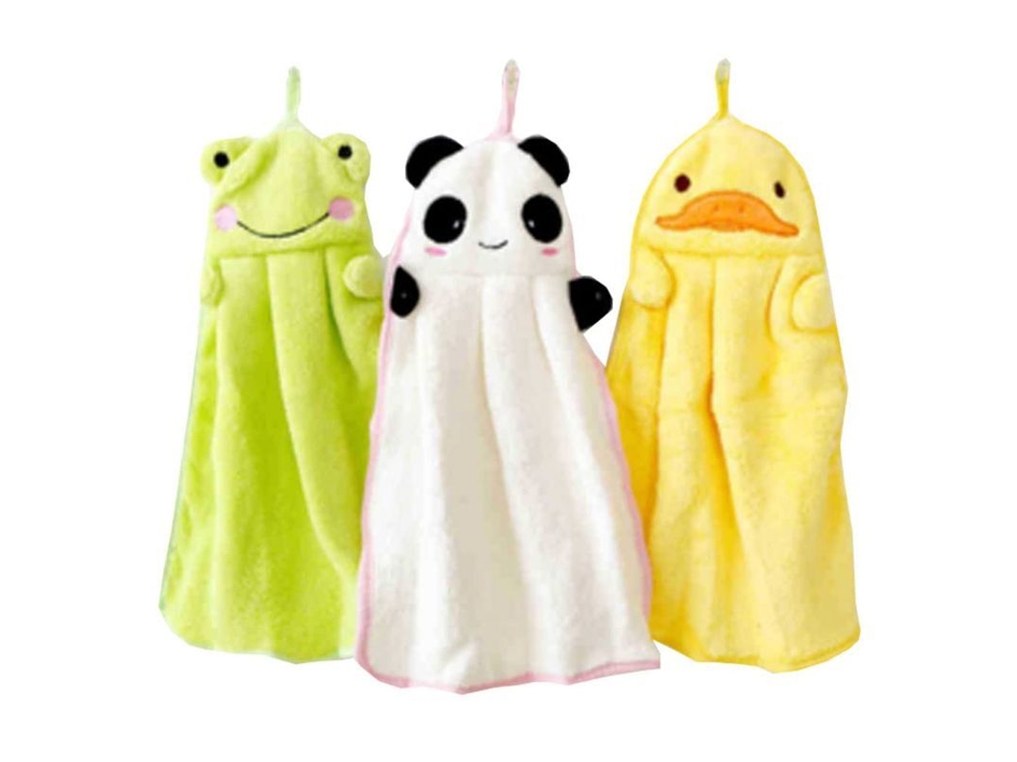 Adorable Juego De Toallas De Mano De 3 Piezas Con Personajes De Dibujos Animados, Toallas De Cocina Y Baño Con Presilla Para Colgar.