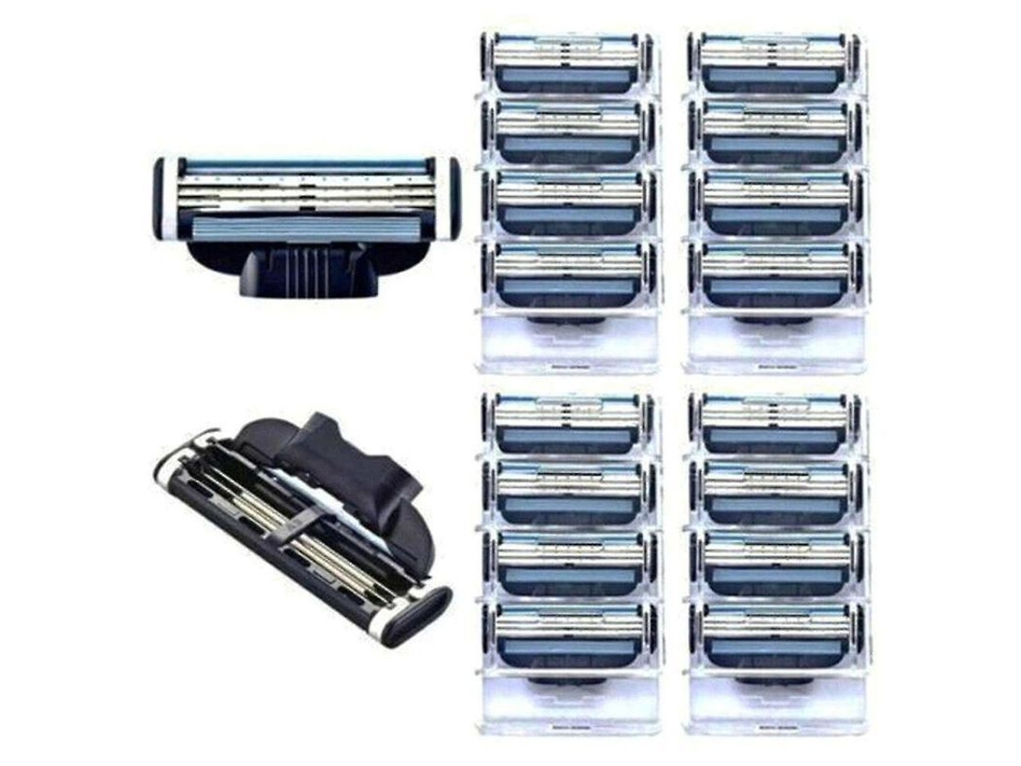 Paquete De 32 Cuchillas De Afeitar De 3 Capas Para Maquinilla De Afeitar Manual Gillette Mach Para Hombre.