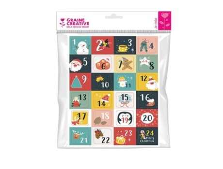 24 pegatinas Números para el calendario de adviento