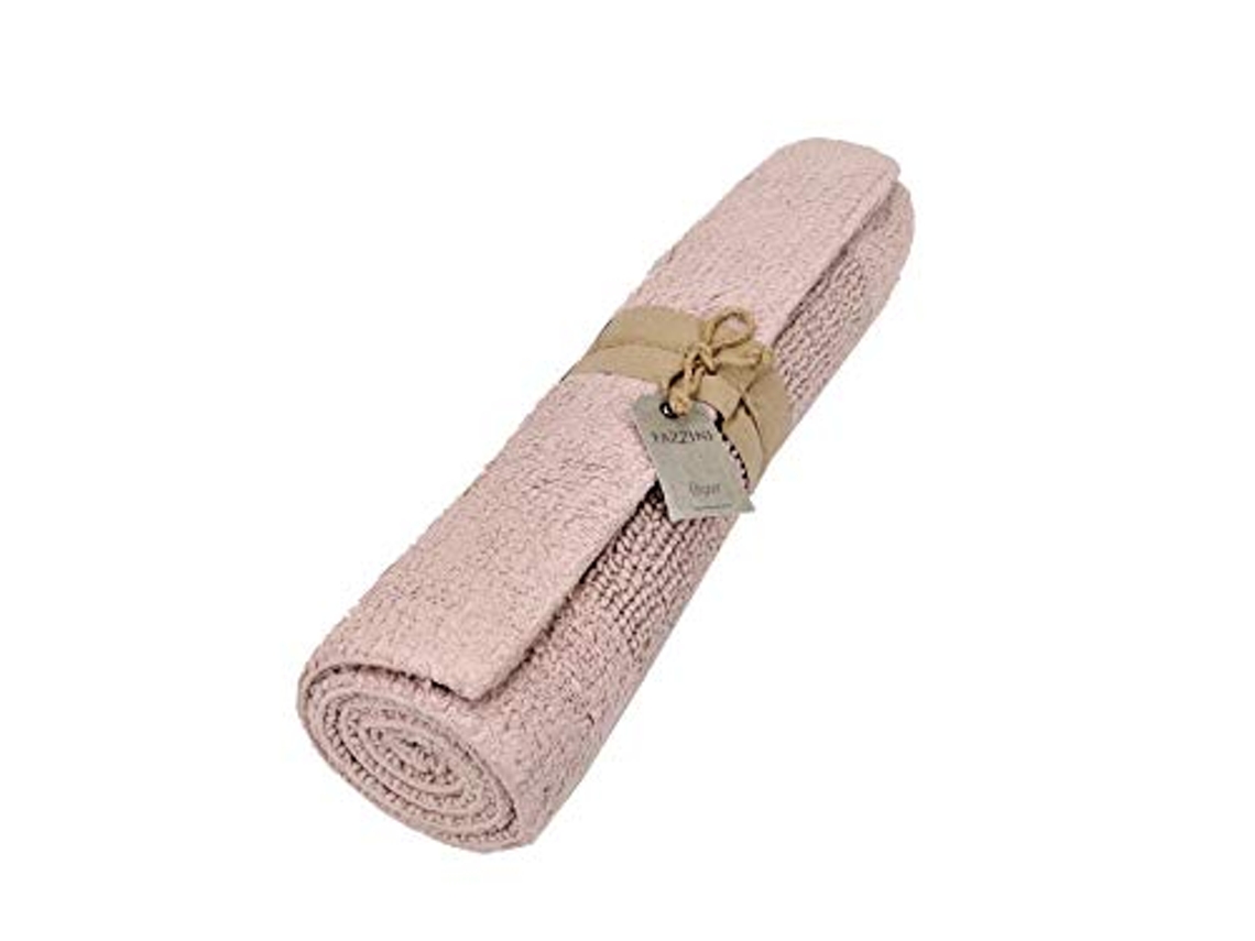 Tappeto Bagno Fazzini Di Puro Cotone Reversible 70x140 Cm Rosa Boho