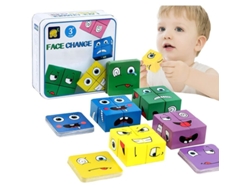 Cubos Para Armar Rompecabezas Con 16 Piezas, 64 Tarjetas De Expresiones Y Un Cubo Que Cambia De Cara.