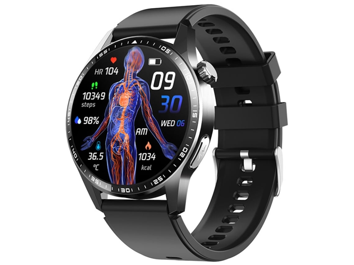 Reloj inteligente Yunzii con monitorización de estrés, ECG, glucosa en sangre, ácido úrico, llamadas Bluetooth, función SOS y modos deportivos.