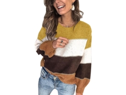 2026-jersey De Punto Holgado Color Block Para Mujer Lady