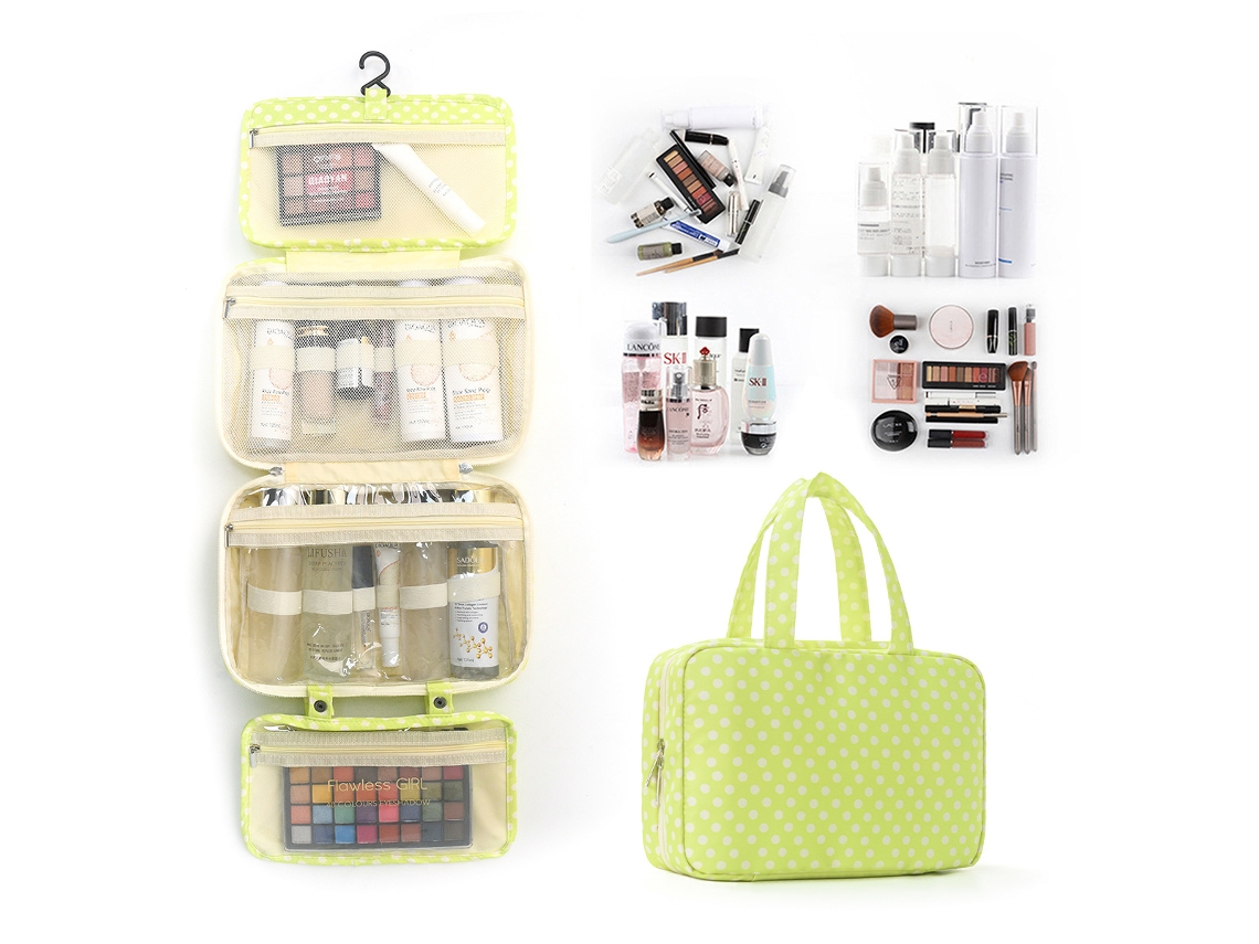 Bolsa de viaje portátil de gran capacidad para guardar artículos secos y mojados. Puntos amarillos YUNZII