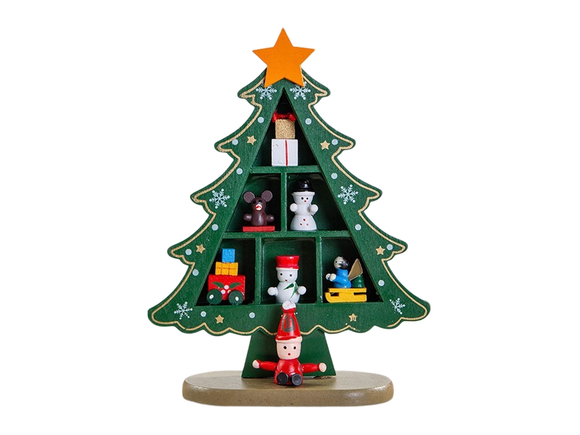 Árbol de Navidad de madera verde para decoración de mesa RNEMITERY