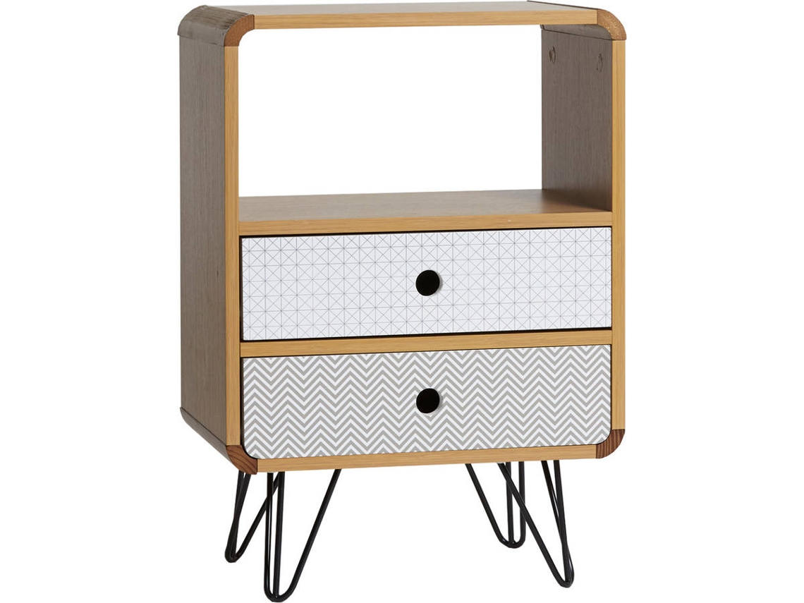 Mesa de Noche VS VENTA-STOCK Buda patas de metal (45 x 30 x 65 cm - Melamina)